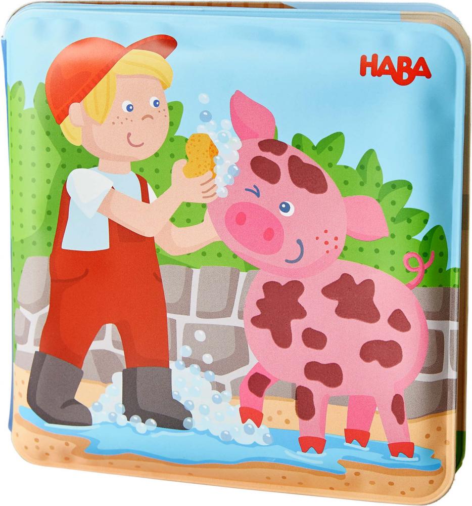 HABA Babywelt Babyspielbuch Badebuch Waschtag bei Schwein & Kuh 2011705001