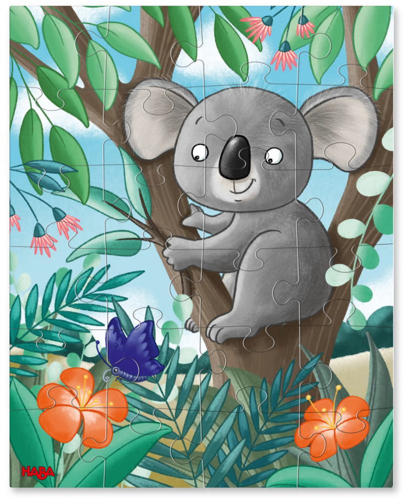 3 x 24 Teile HABA Kinder Puzzle Koala, Faultier & Co. 1306480001