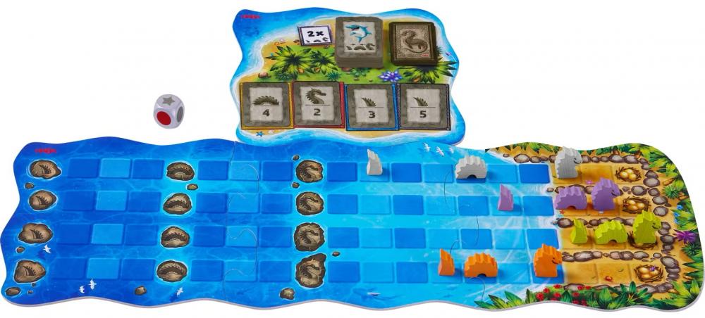 HABA Kinderspiel Laufspiel Wasserdrachen, Würfelspiel und Laufspiel 1307133001