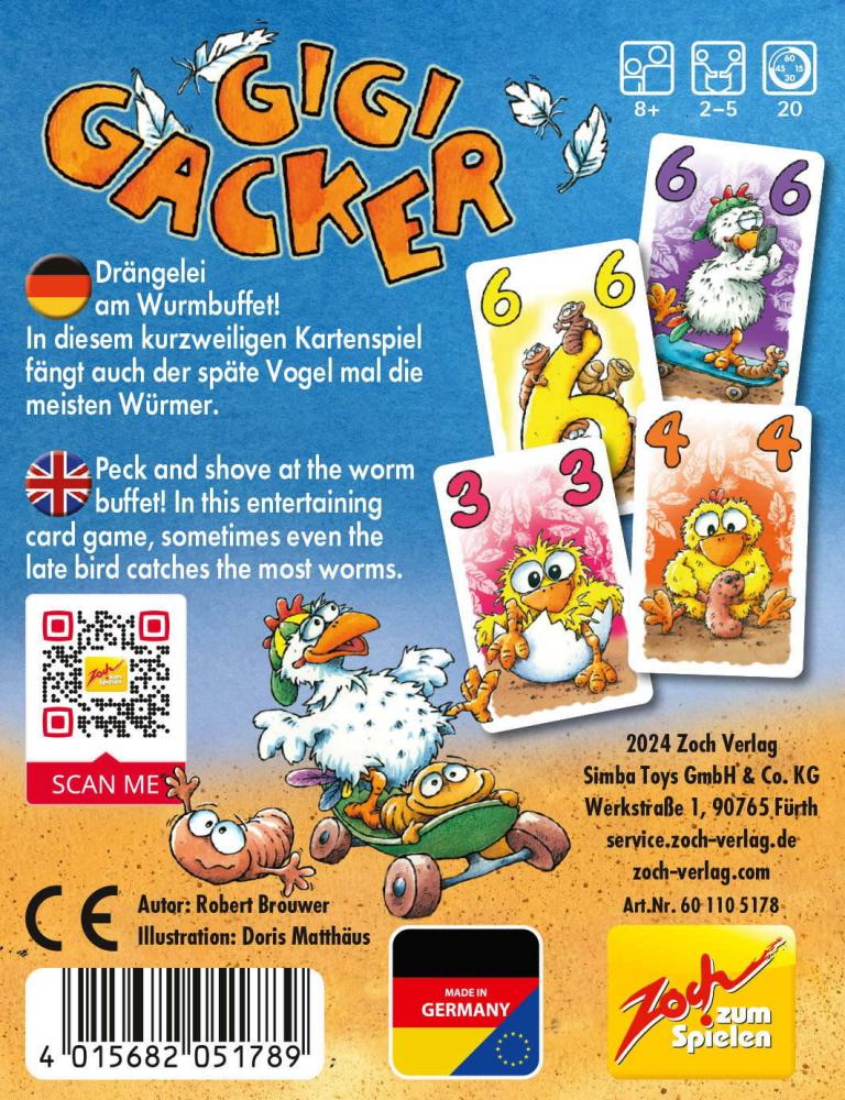 Zoch Kartenspiel Wettlaufspiel Gigi Gacker Smart & Small 601105178