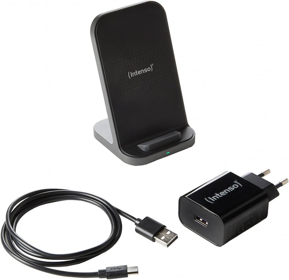 Intenso Wireless Charger Stand BSA2 Output bis 15W induktive Ladestation schwarz