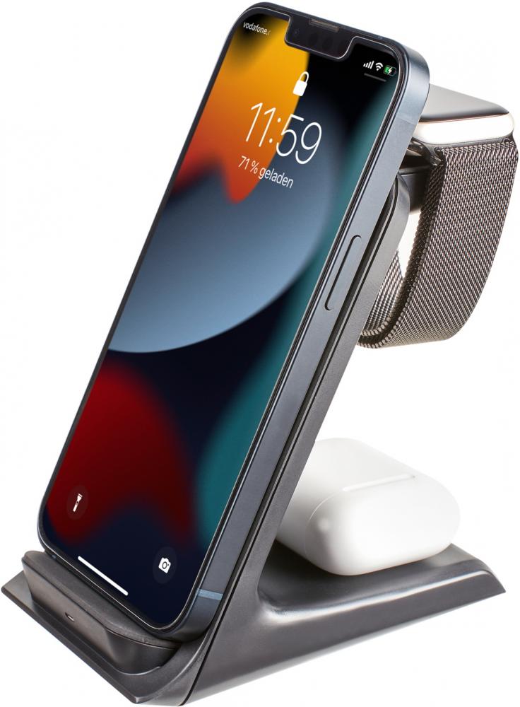 Intenso Wireless Charger Stand BS13 Output bis 15W 3in1 Ladestation für 3 Geräte schwarz