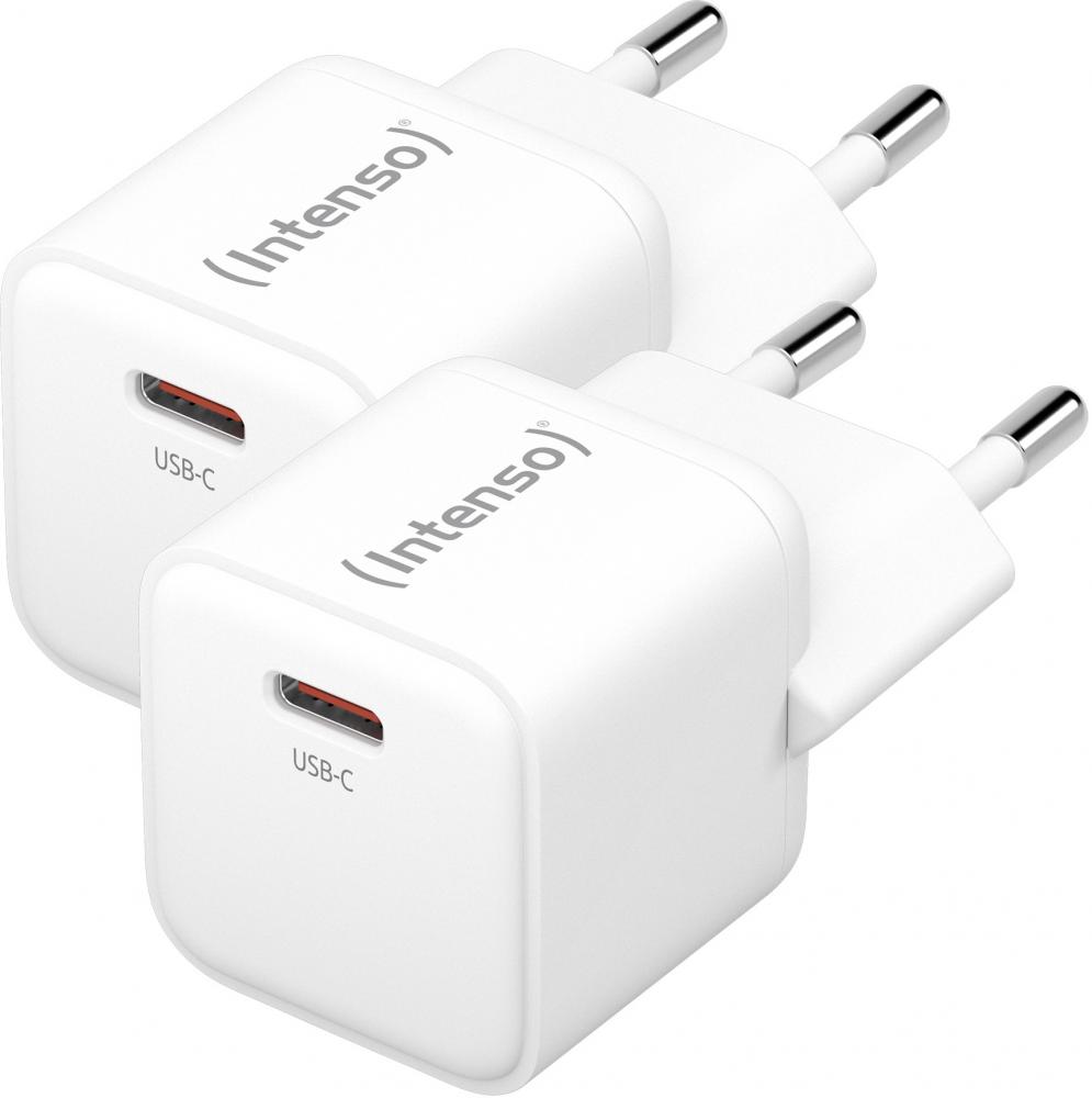 Intenso Ladegerät Power Adapter 30 Watt W30C GaN 1x USB-C für 1 Gerät weiß Doppelpack