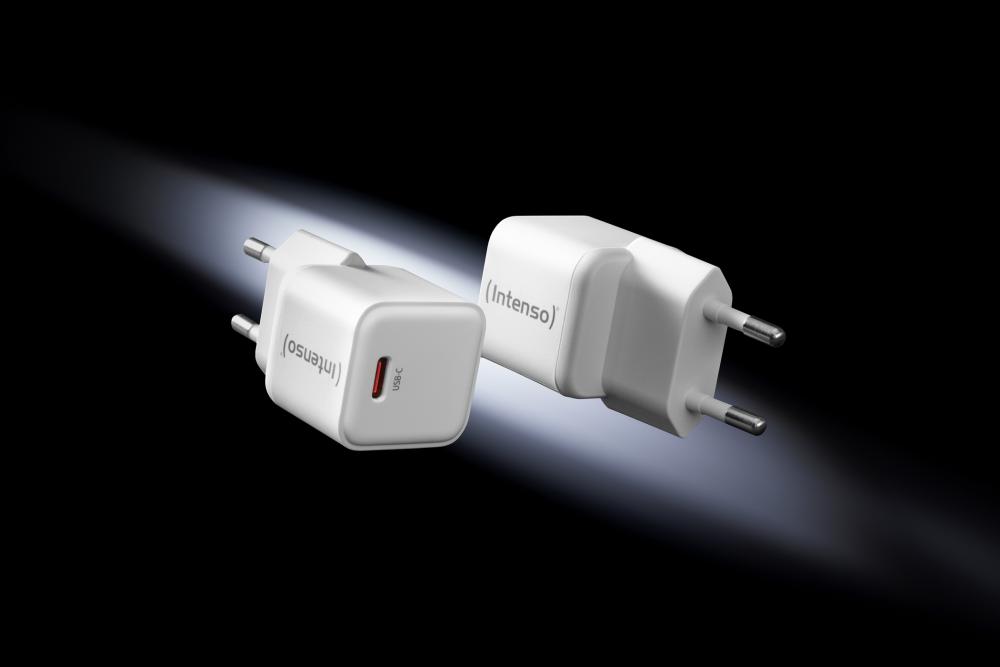 Intenso Ladegerät Power Adapter 30 Watt W30C GaN 1x USB-C für 1 Gerät weiß Doppelpack