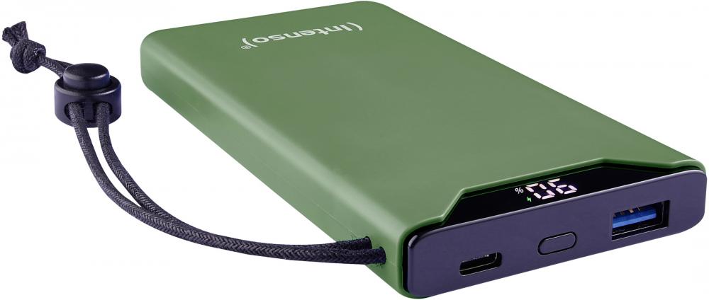 Intenso Powerbank F10000 PD Qualcomm Quick Charge 3.0 10000 mAh 1x USB Typ A und C OUT grün