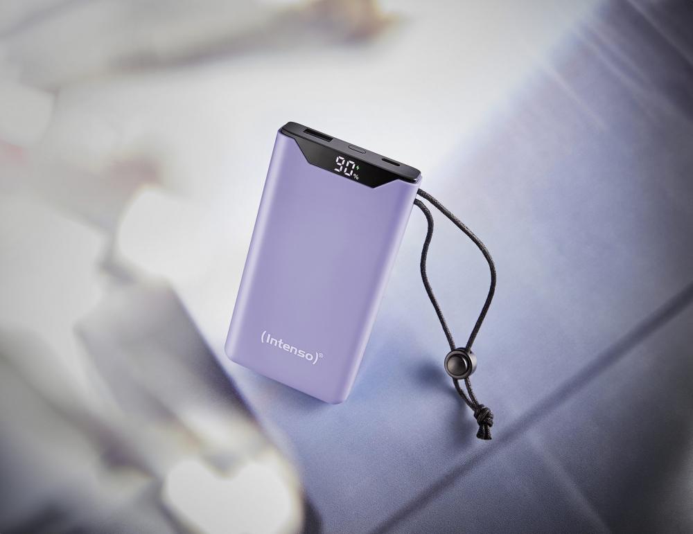 Intenso Powerbank F10000 PD Qualcomm Quick Charge 3.0 10000 mAh 1x USB Typ A und C OUT lila