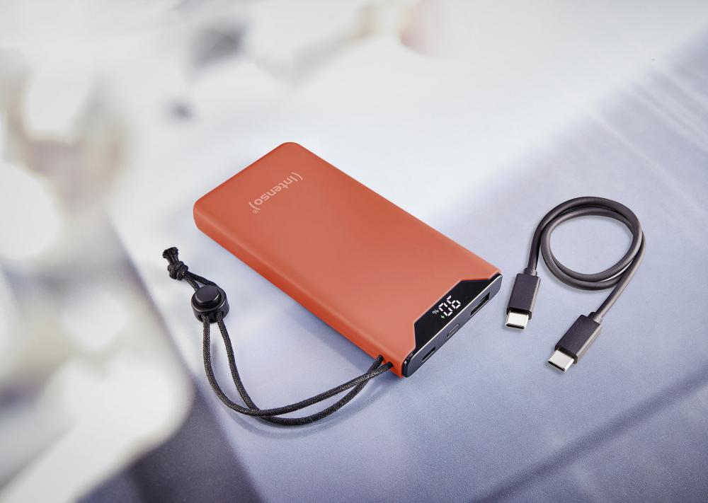 Intenso Powerbank F10000 PD Qualcomm Quick Charge 3.0 10000 mAh 1x USB Typ A und C OUT orange