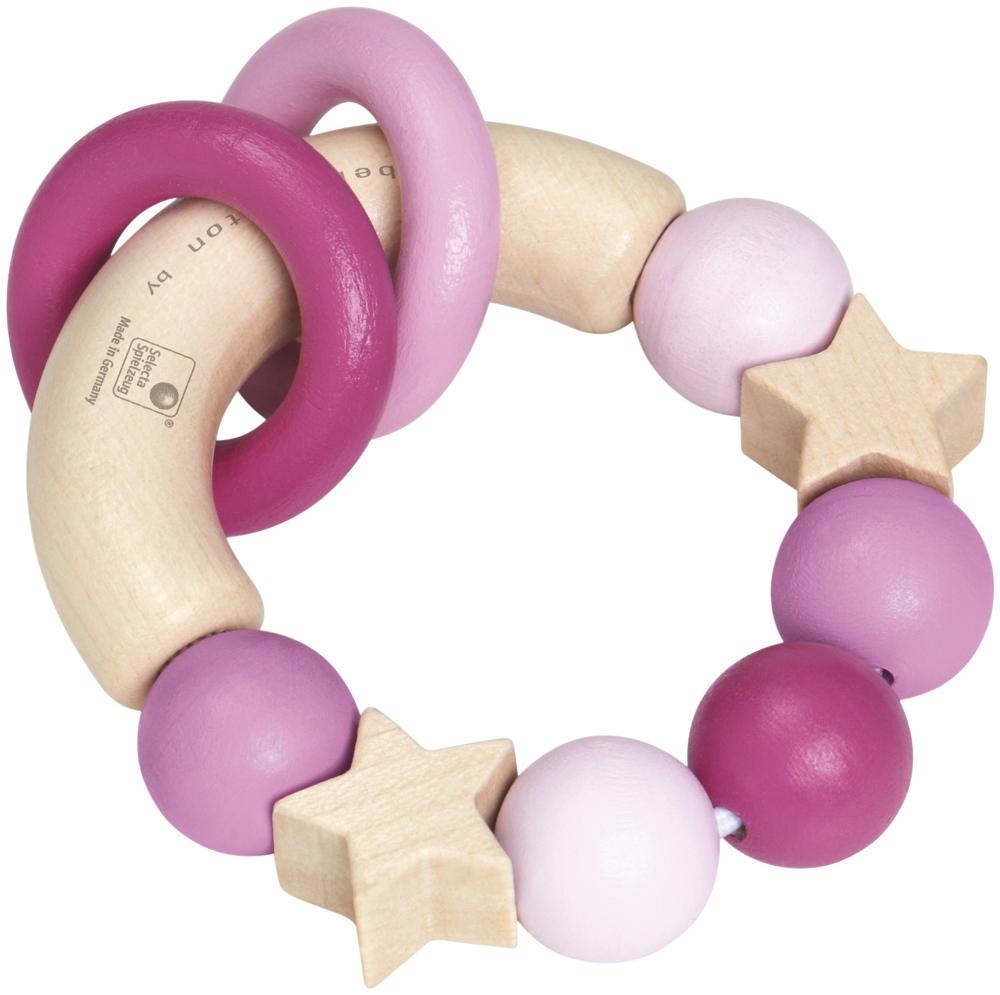 Bellybutton by Selecta Exklusic Holz Greifling Glücksgriff Stern rosa 64000