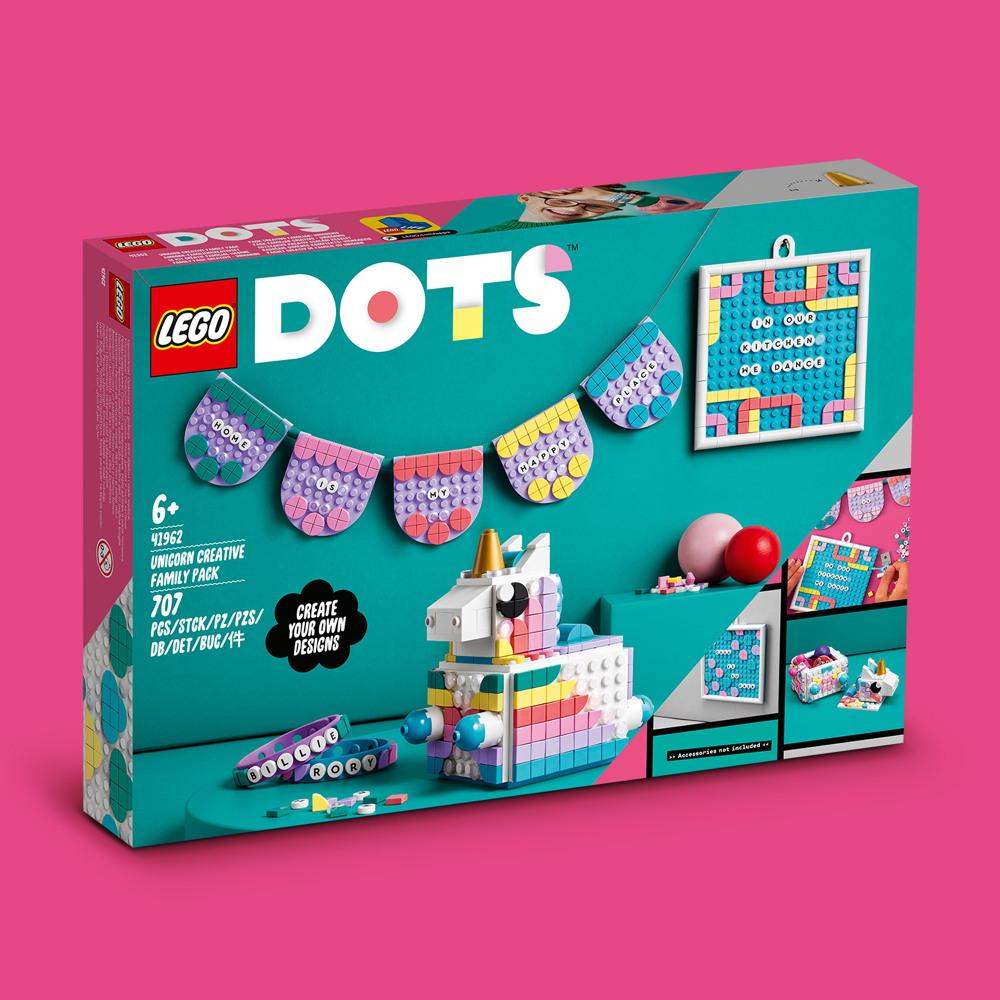 LEGO® DOTS Einhorn Familienkreativset 707 Teile 41962