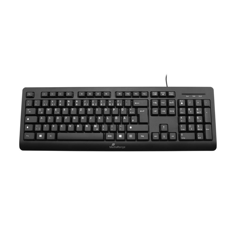 Mediarange Tastatur mit Kabel Keyboard QWERTZ kabelgebunden schwarz MROS109