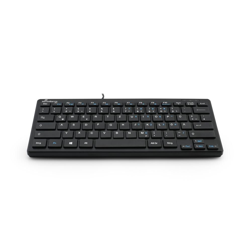 Mediarange Tastatur Compact ultraflach mit Kabel Keyboard QWERTZ schwarz MROS112