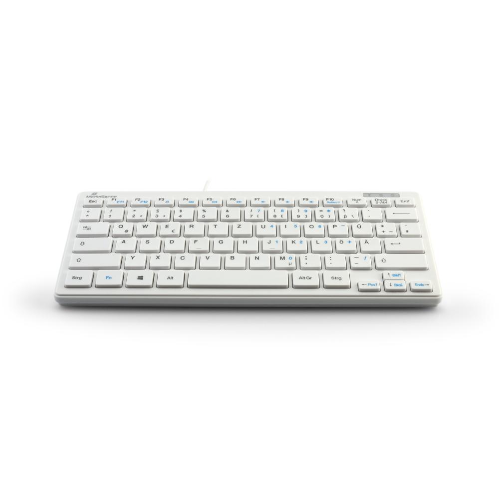 Mediarange Tastatur Compact ultraflach mit Kabel Keyboard QWERTZ weiß MROS113