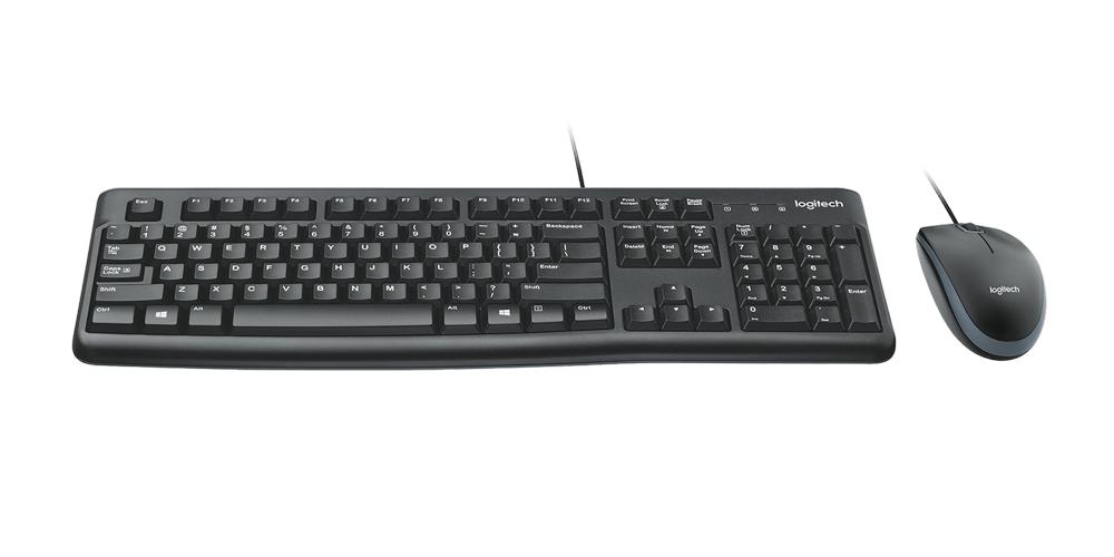 Logitech Set Maus und Tastatur MK120 mit Kabel schwarz 920-002540