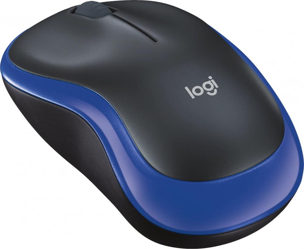 Logitech Maus M185 optisch Wireless kabellos 3 Tasten 1000 dpi blau 910-002239