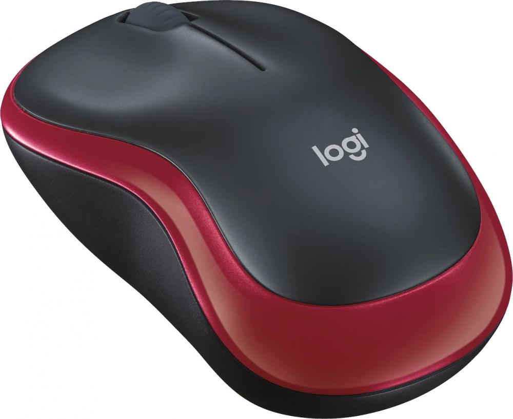 Logitech Maus M185 optisch Wireless kabellos 3 Tasten 1000 dpi rot 910-002240