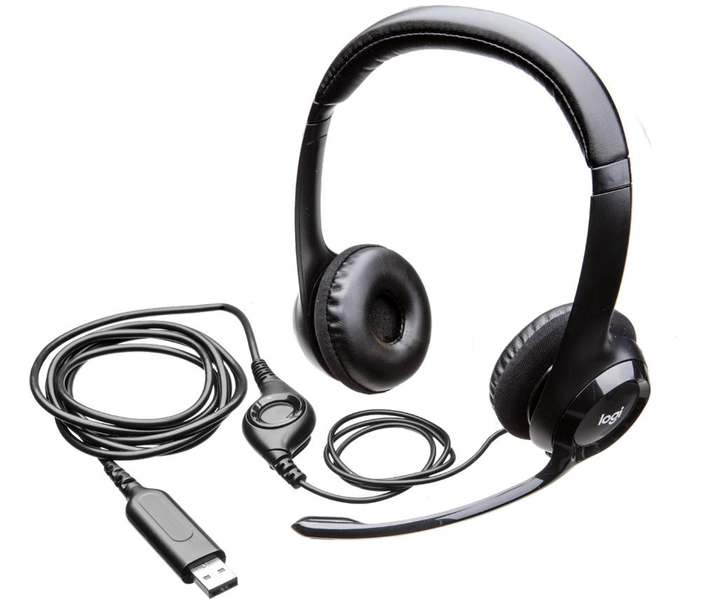 Logitech Headset H390 USB Stereo mit Mikrofon schwarz 981-000406