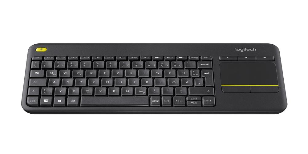 Logitech Tastatur K400 Wireless Unifying kabellos Plus TV Touchpad schwarz 920-007127