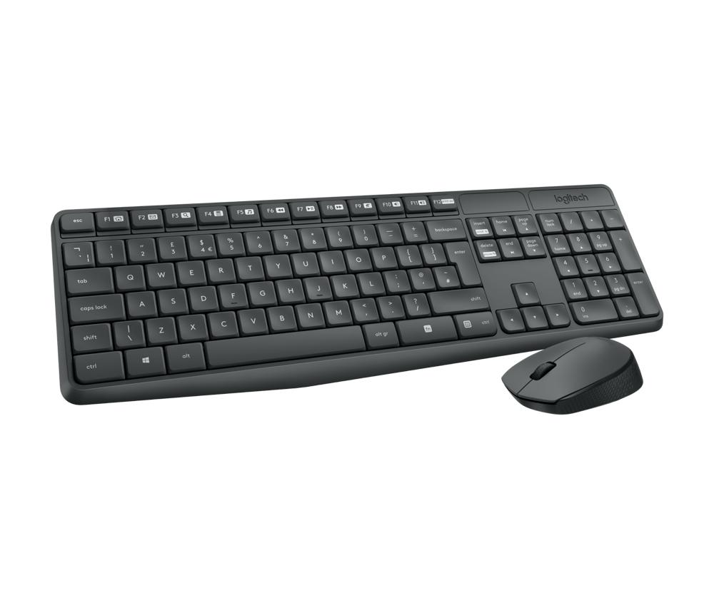 Logitech Set Maus und Tastatur MK235 Wireless kabellos anthrazit 920-007905