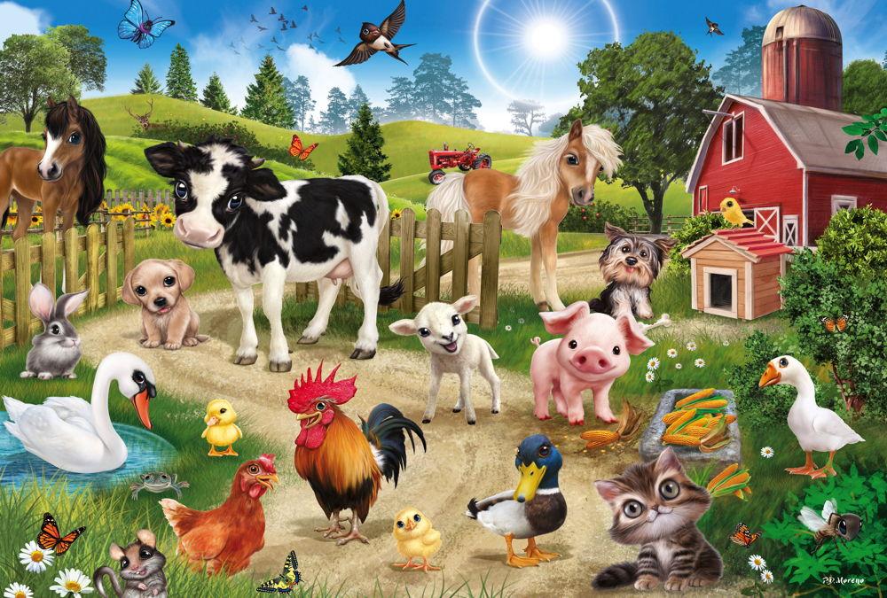 60 Teile Schmidt Spiele Kinder Puzzle Animal Club, Bauernhoftiere 56369