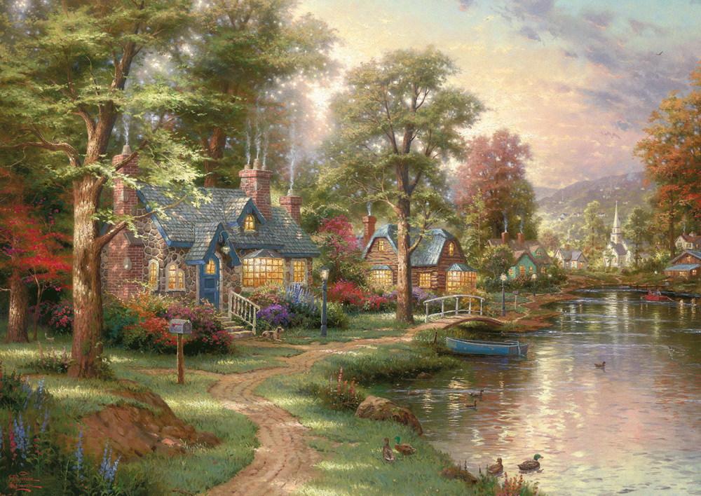 1500 Teile Schmidt Spiele Puzzle Thomas Kinkade Am See 57452