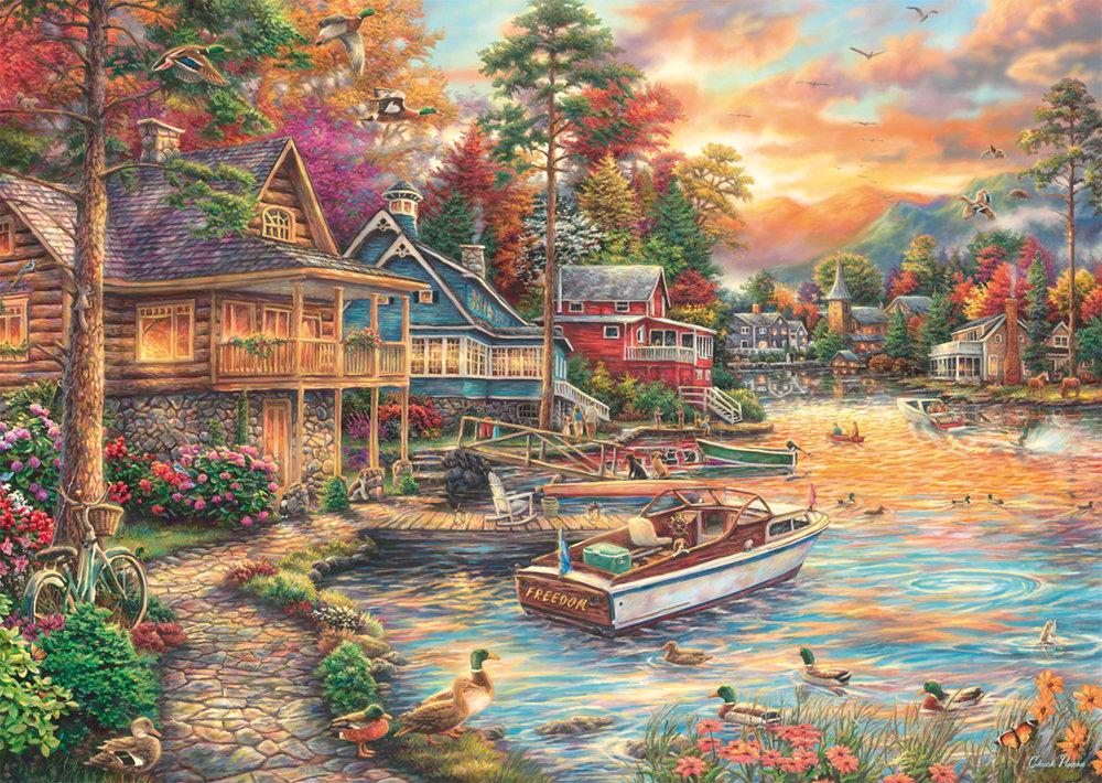 1000 Teile Schmidt Spiele Puzzle Chuck Pinson Ufer im Abendgold 58553