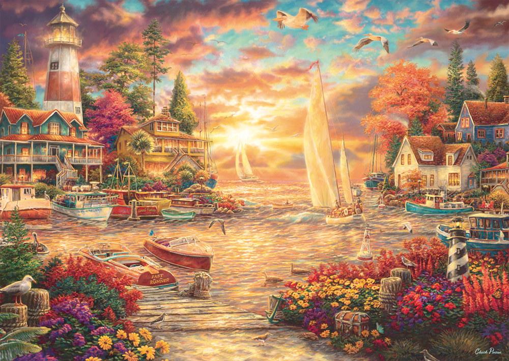 1000 Teile Schmidt Spiele Puzzle Chuck Pinson Morgenstille am See 58554