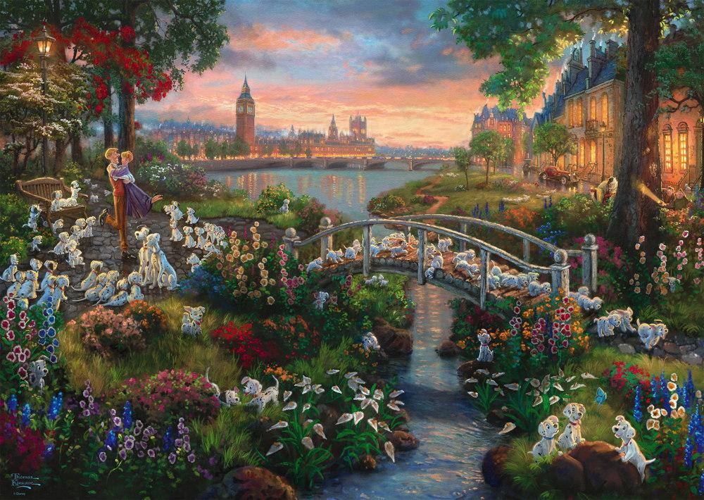 1000 Teile Schmidt Spiele Puzzle Thomas Kinkade Disney, 101 Dalmatiner 59489