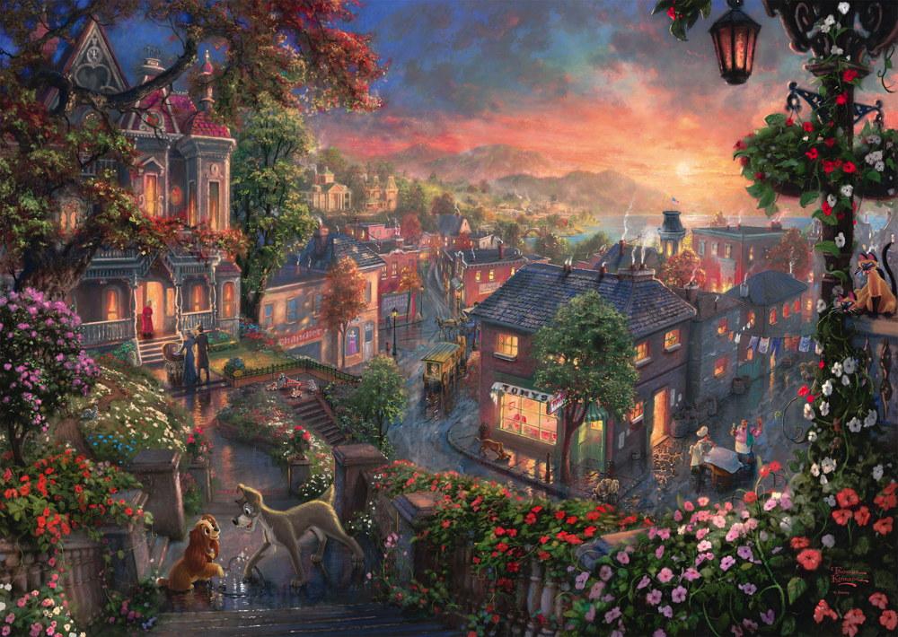 1000 Teile Schmidt Spiele Puzzle Thomas Kinkade Disney, Susi und Strolch 59490