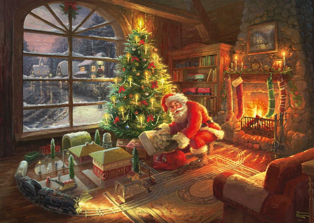 1000 Teile Schmidt Spiele Puzzle Thomas Kinkade Der Weihnachtsmann ist da! 59495