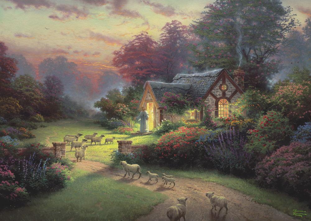 1000 Teile Schmidt Spiele Puzzle Thomas Kinkade Spirit Cottage des guten Hirten 59678