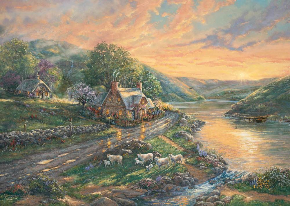 1000 Teile Schmidt Spiele Puzzle Thomas Kinkade Tagesanbruch im Emerald Valley 59774