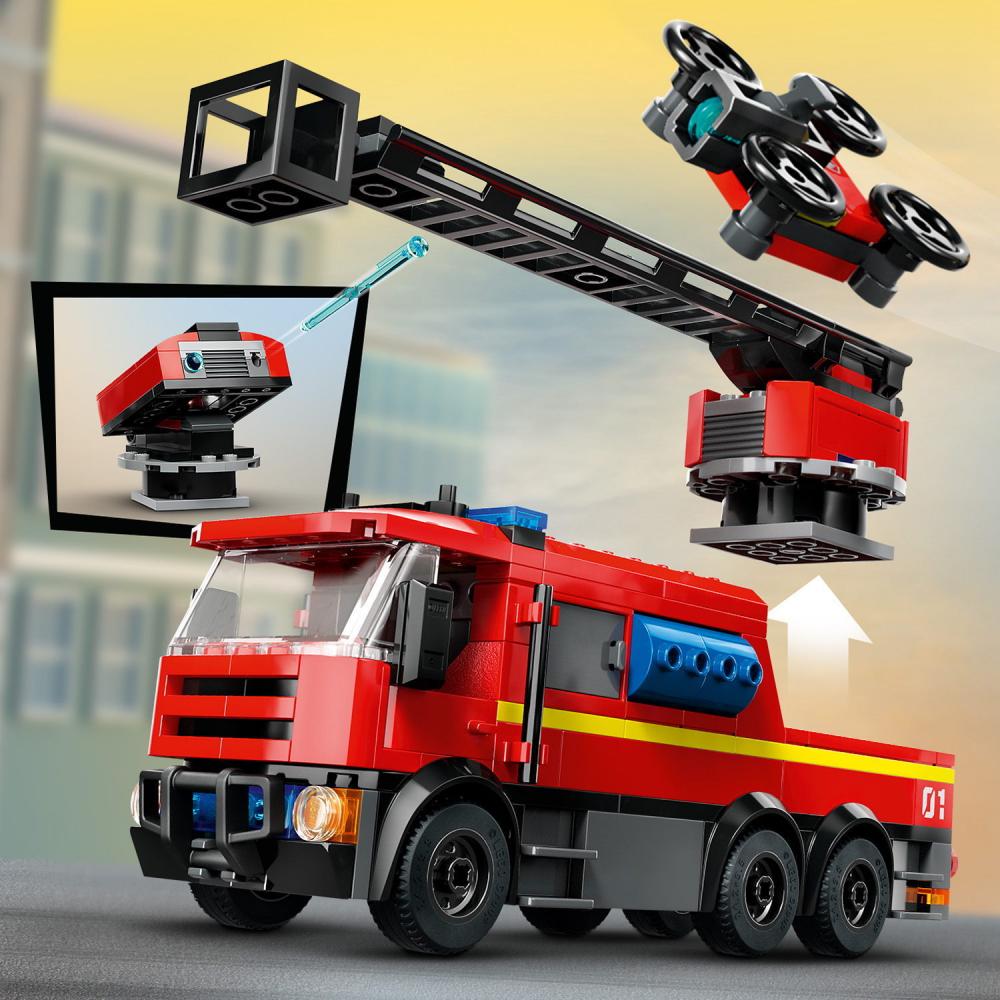 LEGO® City Fire Feuerwehrstation mit Drehleiterfahrzeug 843 Teile 60414