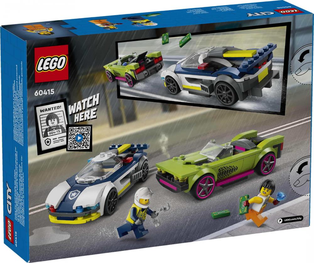 LEGO® City Police Verfolgungsjagd mit Polizeiauto und Muscle Car 213 Teile 60415