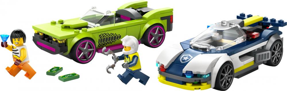 LEGO® City Police Verfolgungsjagd mit Polizeiauto und Muscle Car 213 Teile 60415