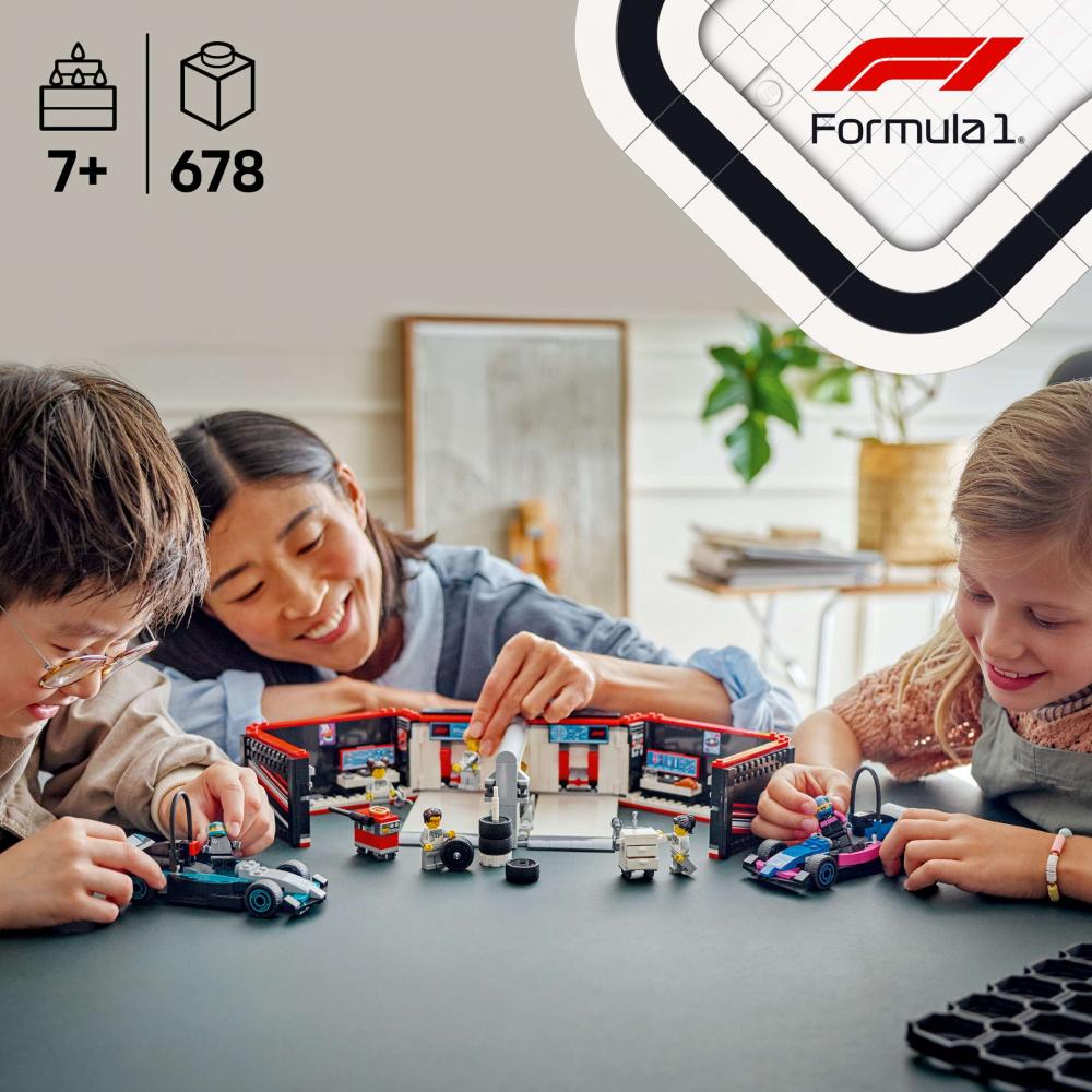 LEGO® City Formular 1 F1® Garage mit Mercedes-AMG & Alpine Rennautos 678 Teile 60444