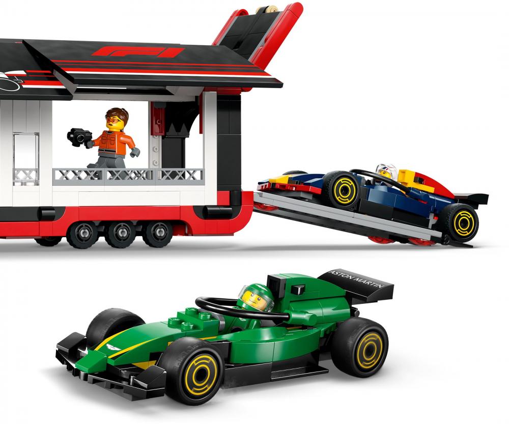 LEGO® City Formular 1 F1® Transporter mit RB20 & AMR24 F1® Rennautos 1086 Teile 60445