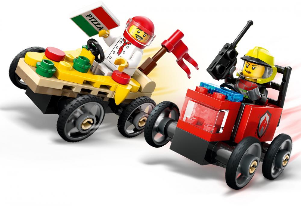 LEGO® City Fahrzeuge Pizzalieferwagen vs. Löschauto 70 Teile 60458