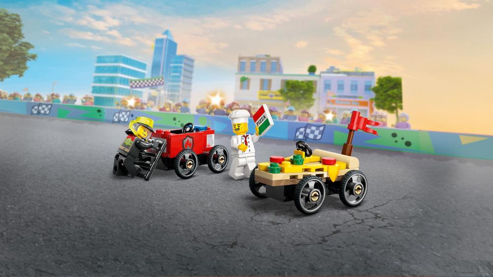 LEGO® City Fahrzeuge Pizzalieferwagen vs. Löschauto 70 Teile 60458