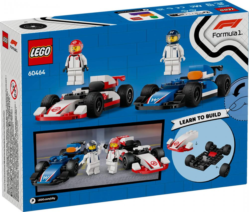 LEGO® City Formular 1 F1® Williams Racing und Haas F1® Rennautos 92 Teile 60464