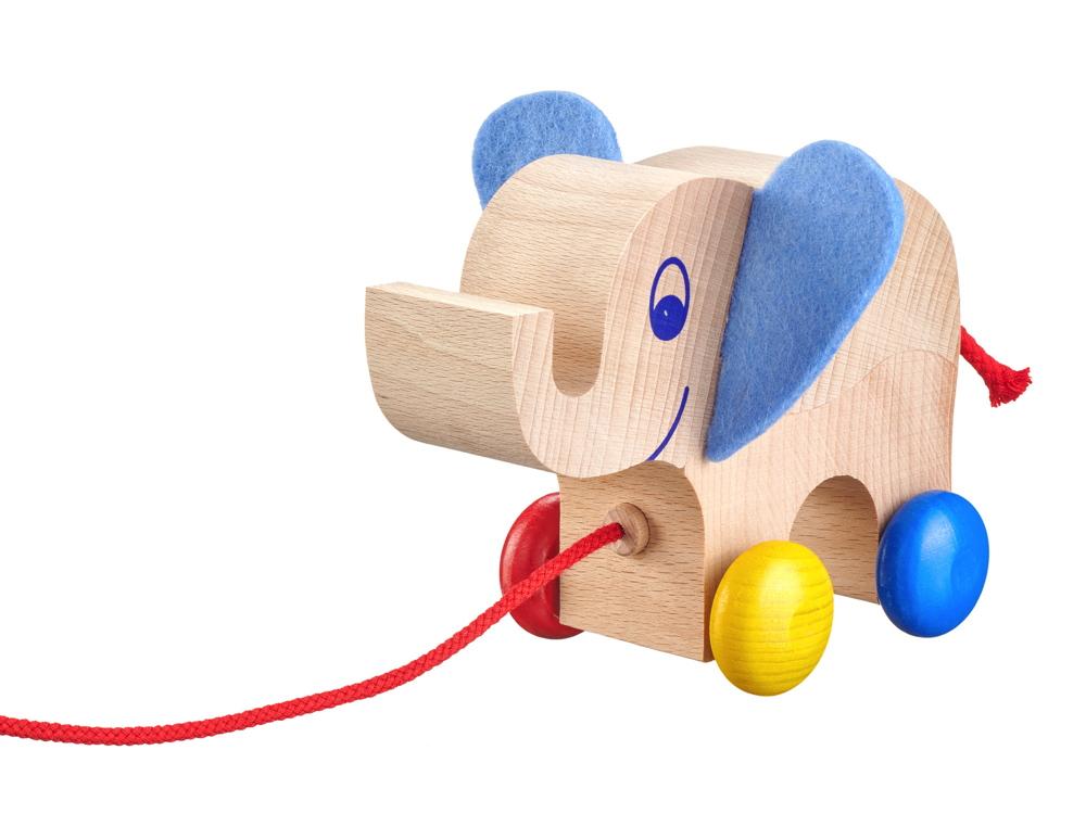 Selecta Kleinkindwelt Holz Rollspielzeug Nachzieh Yambo Elefant 62000