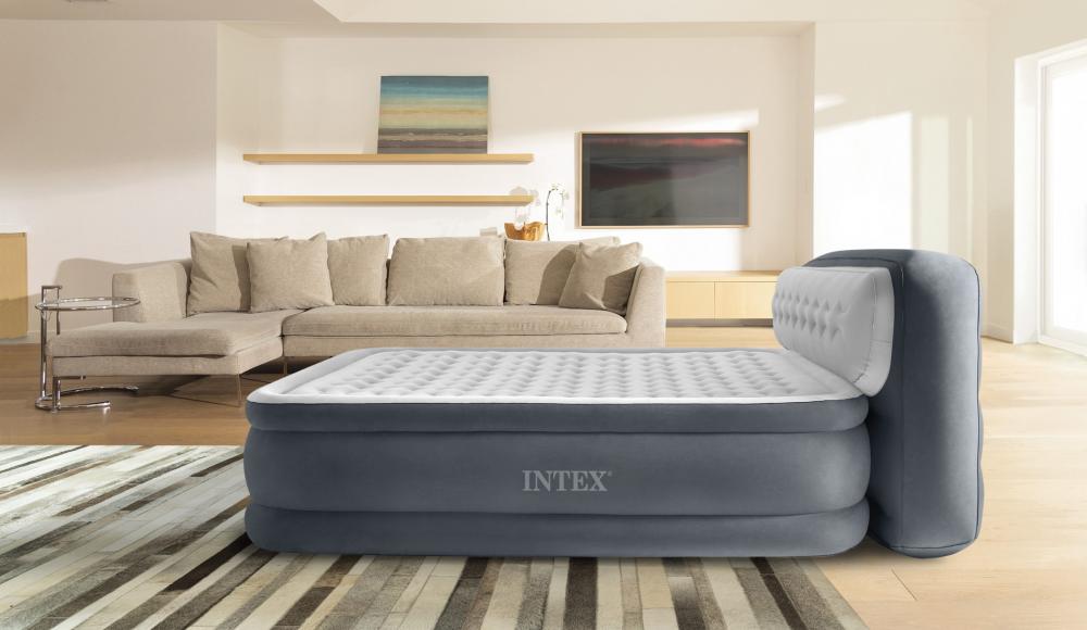 Intex Indoor Luftbett Kopfteil Queen Deluxe Ultra Plush aufblasbar 236 x 152 x 86 cm Pumpe 64448ND