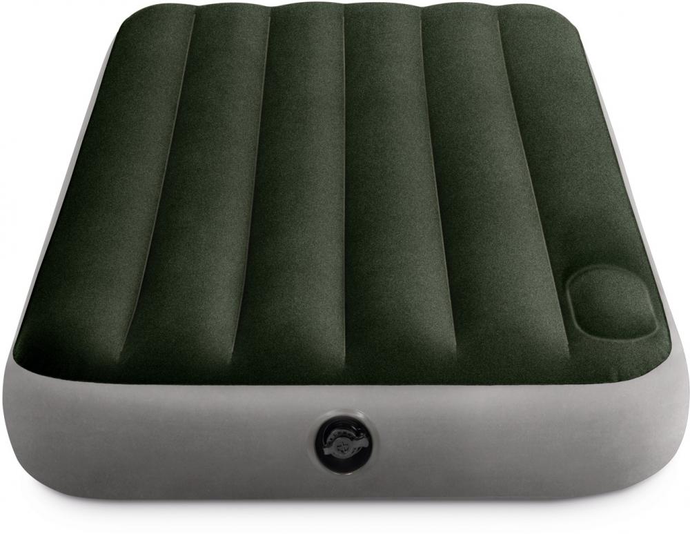 Intex Indoor und Outdoor Luftbett Twin Downy Airbed aufblasbar 191 x 99 x 25 cm mit Fußpumpe 64761