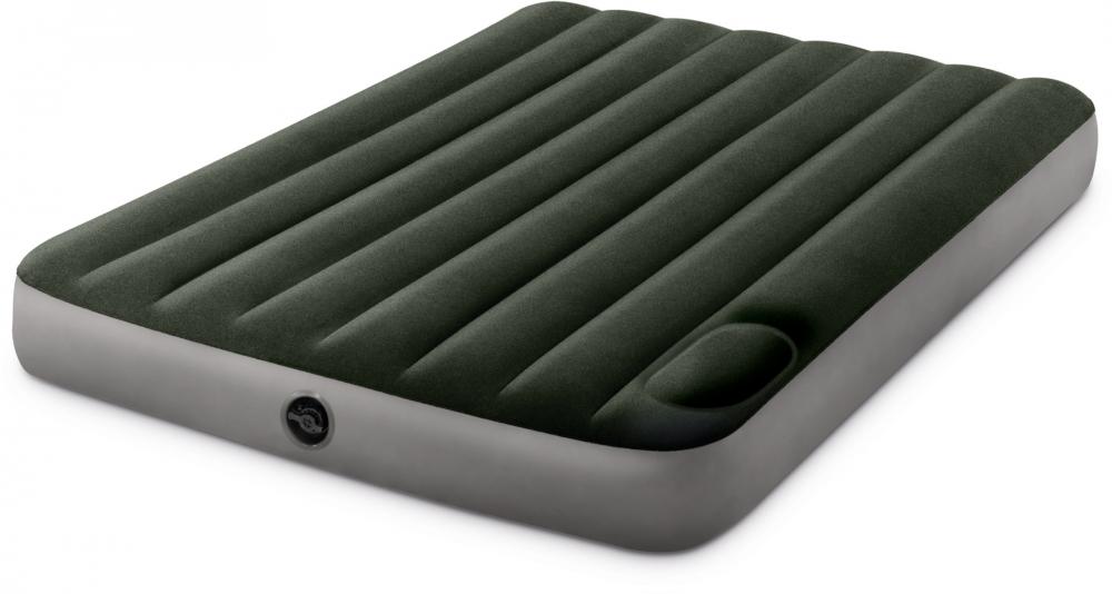 Intex Indoor und Outdoor Luftbett Full Downy Airbed aufblasbar 191 x 137 x 25 cm mit Fußpumpe 64762