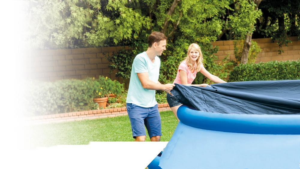 Intex Pool Abdeckplane rund für Easy-Pool Ø 244cm Überhang 30cm 28020