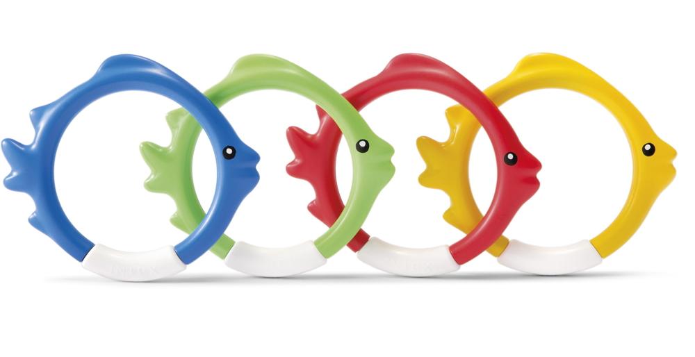 4 Intex Tauchringe Underwater Fish Rings bunt ab 6 Jahren 55507