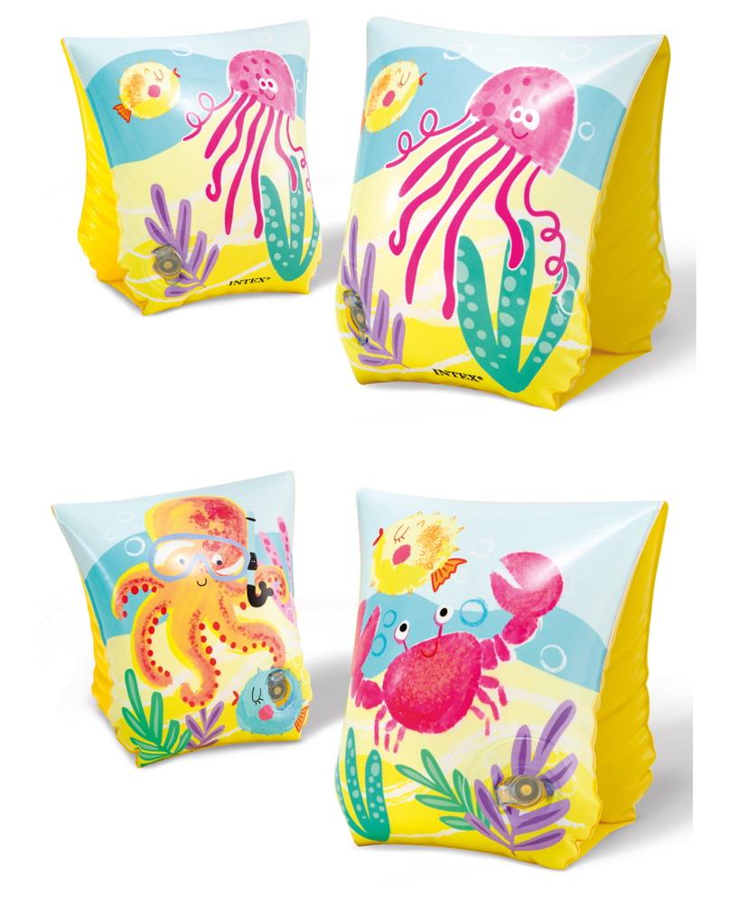 2 Intex Schwimmhilfen Tropical Buddies Arm Bands 23cm x 15cm 3-6 Jahre 58652EU