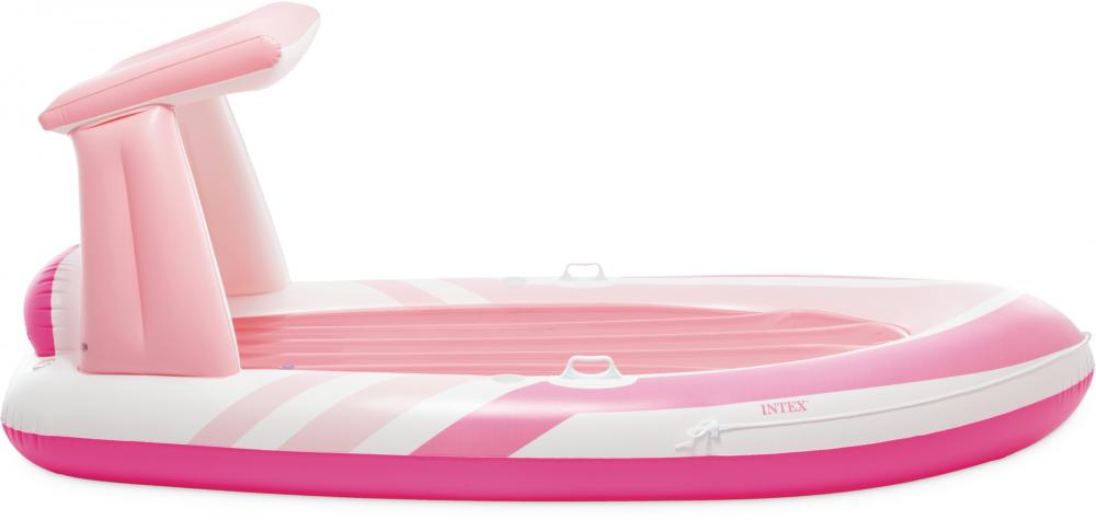 Intex Schwimmliege Lounge Pink Paradise Boat Float mit Dach 244cm x 119cm x 97cm 57804EU