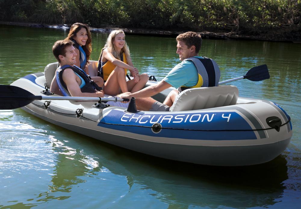 Intex Schlauchboot Sport Excursion 4 Set Alu-Paddel Pumpe 4 Personen 315cm x 165cm x 43cm 68324NP