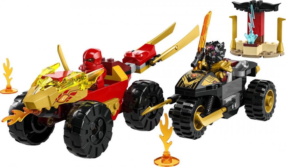 LEGO® NINJAGO® Verfolgungsjagd mit Kais Flitzer und Ras' Motorrad 103 Teile 71789