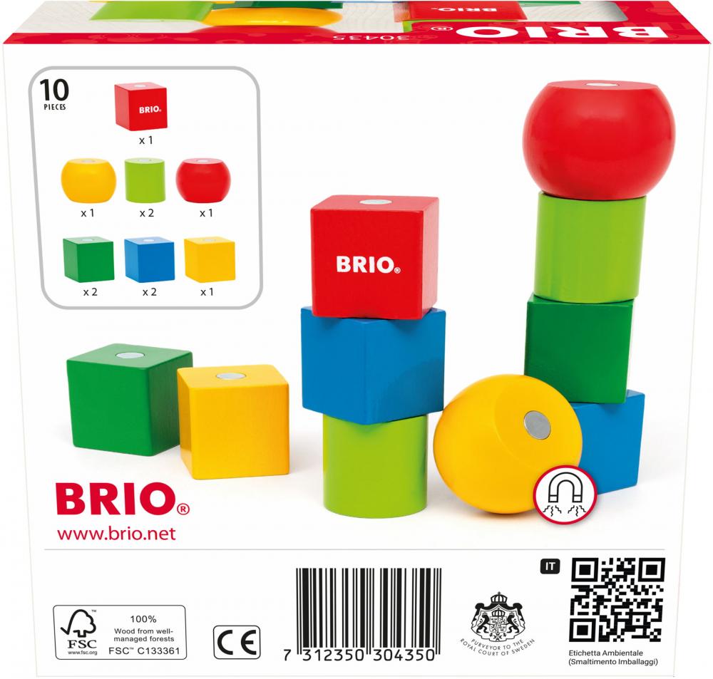 Brio Kleinkindwelt Magnetische Holzbausteine 30435